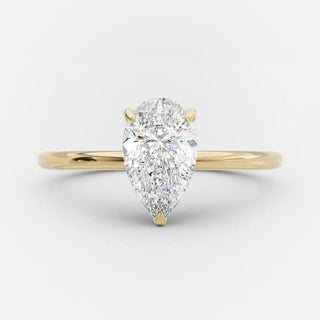2.5 CT Pear Cut Solitaire Style Moissanite Engagement Ring - violetjewels
