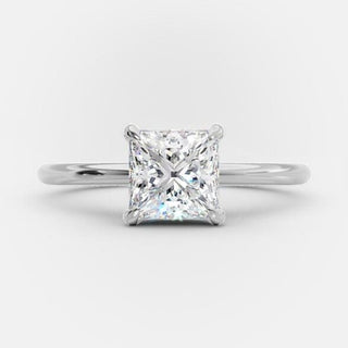 1.5 CT Princess Hidden Halo Style Moissanite Engagement Ring - violetjewels