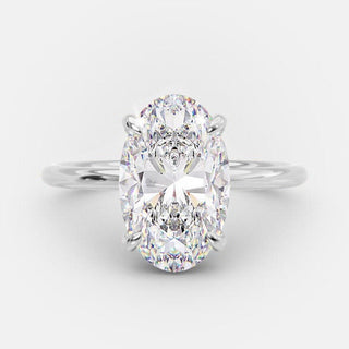 4.0 CT Oval Cut Solitaire Style Moissanite Engagement Ring - violetjewels