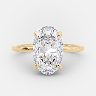 4.0 CT Oval Cut Solitaire Style Moissanite Engagement Ring - violetjewels