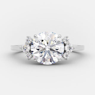 2.0 CT Round Cluster Style Moissanite Engagement Ring - violetjewels