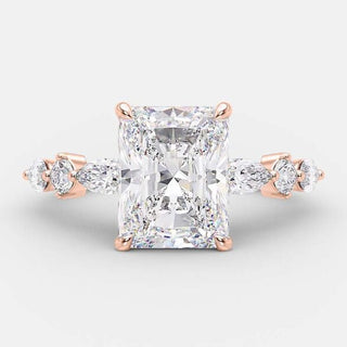 2.43 CT Radiant Pave Setting Moissanite Engagement Ring - violetjewels