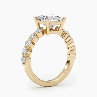 1.5ct Princess F- VS Pave Diamond Engagement Ring