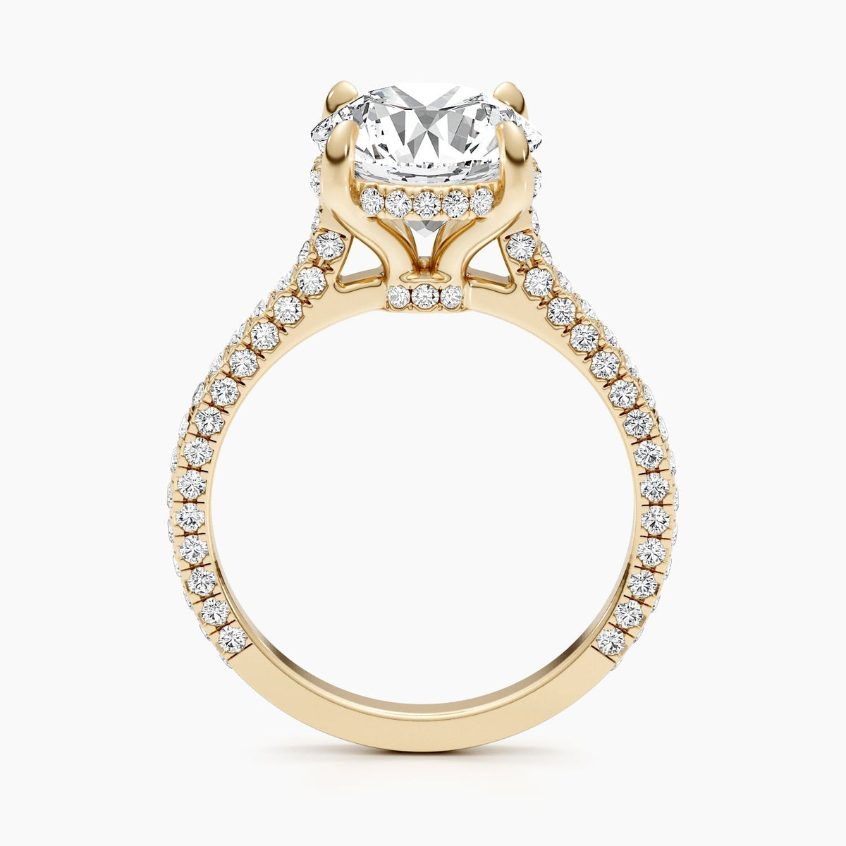 2.8ct Round F- VS Hidden Halo & Pave Diamond Engagement Ring