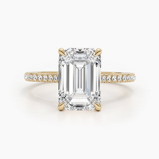 4.5ct Emerald G- VS Pave Diamond Engagement Ring