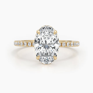 2.67ct Oval G- VS Pave Diamond Engagement Ring
