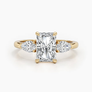 2.24ct Radiant F- VS 3 Stones Diamond Engagement Ring