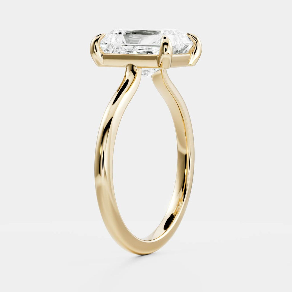 2.0 - 3.0 CT Radiant Cut Solitaire Style Moissanite Engagement Ring