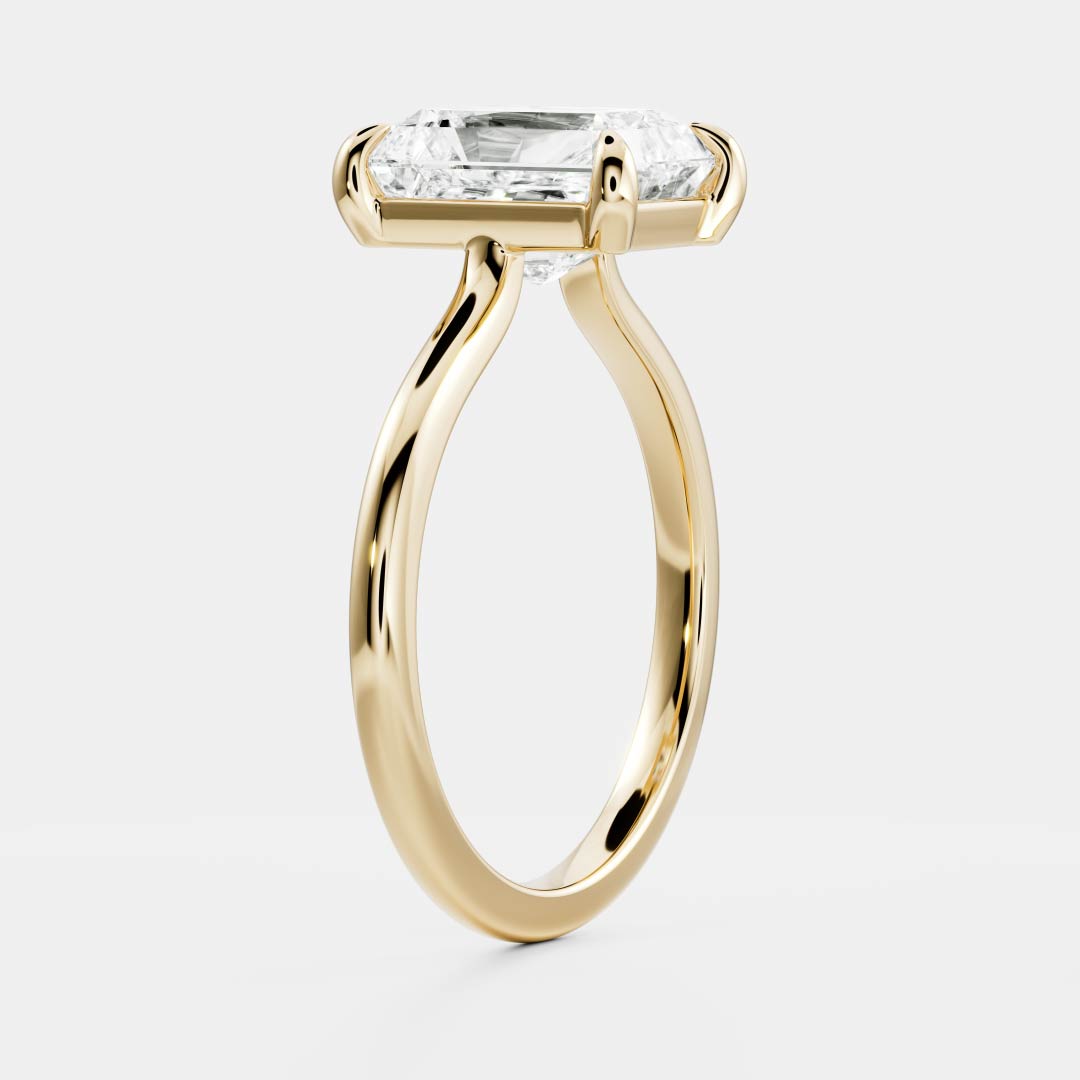 2.0 - 3.0 CT Radiant Cut Solitaire Style Moissanite Engagement Ring