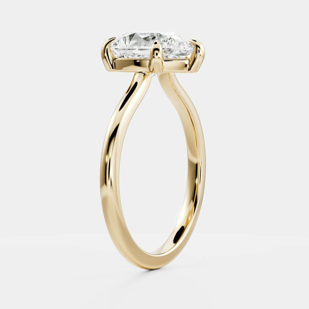 1.50 - 2.50CT Pear Cut Solitaire Style Moissanite Engagement Ring