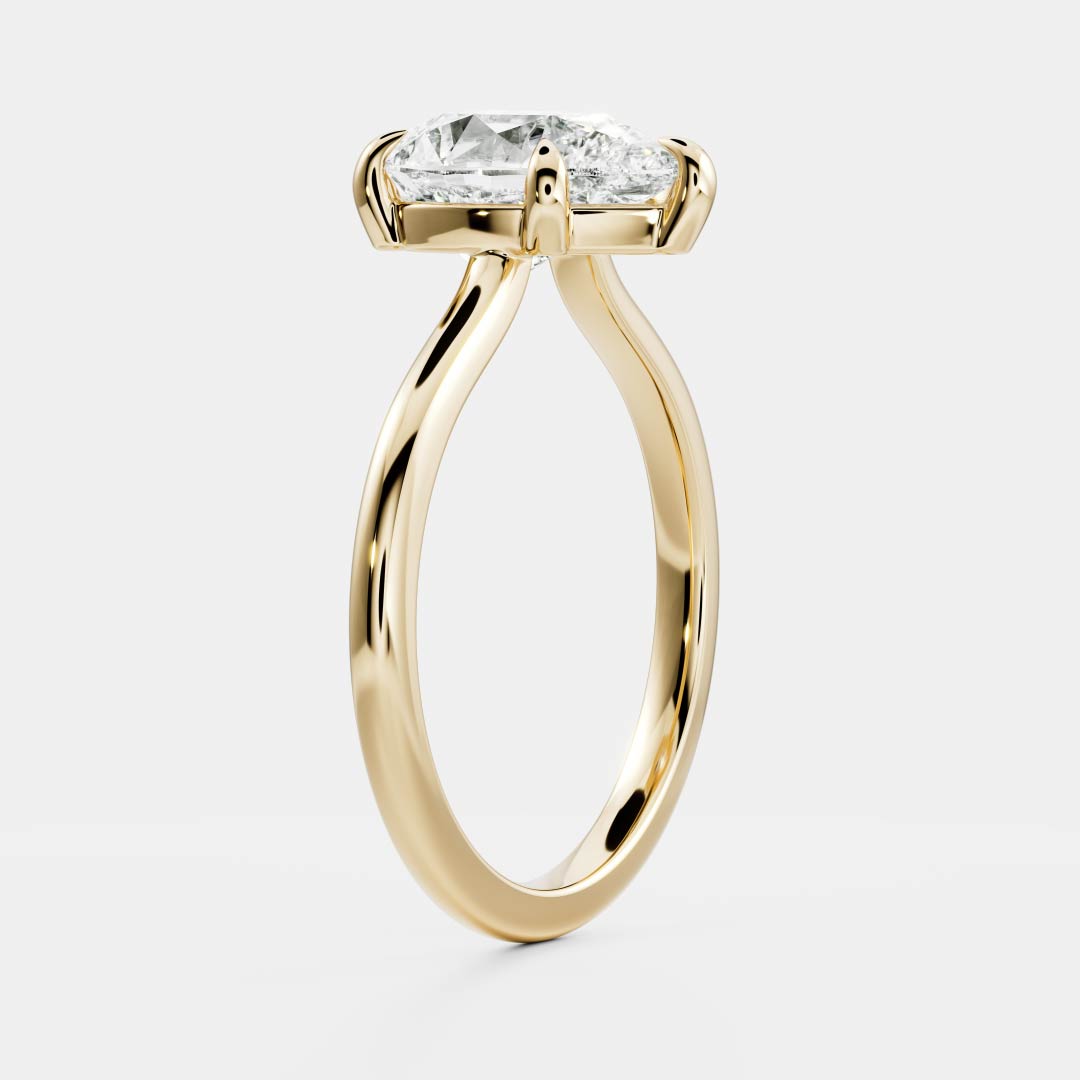 1.50 - 2.50CT Pear Cut Solitaire Style Moissanite Engagement Ring