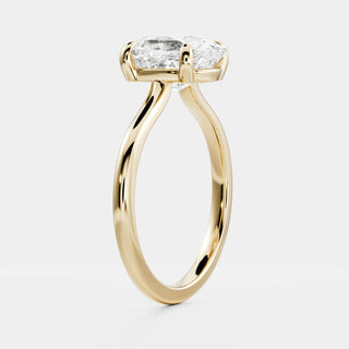 2.0 - 3.0 CT Elongated Cushion Cut Solitaire Style Moissanite Engagement Ring