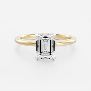 2.50 - 3.50 CT Emerald Cut Solitaire Style Moissanite Engagement Ring