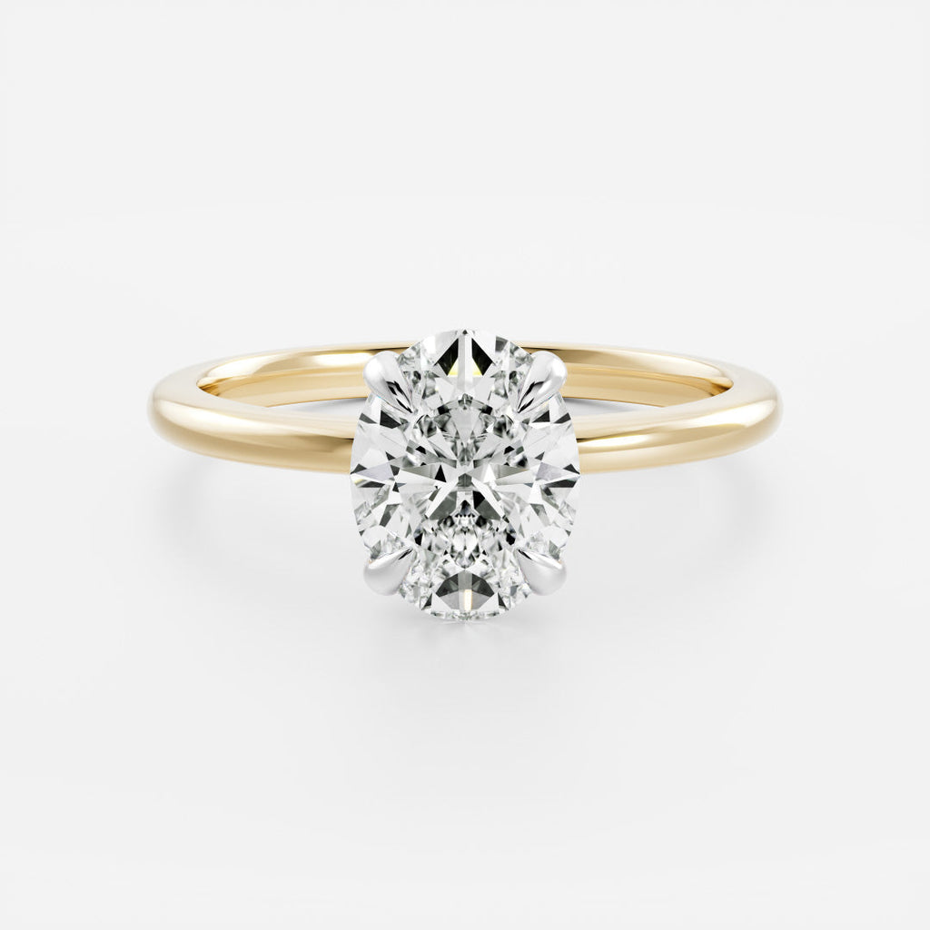 2.50-3.50 CT Oval Cut Solitaire Style Moissanite Engagement Ring