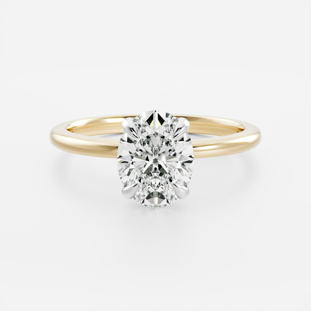 2.50-3.50 CT Oval Cut Solitaire Style Moissanite Engagement Ring