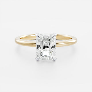 2.0 - 3.0 CT Radiant Cut Solitaire Style Moissanite Engagement Ring