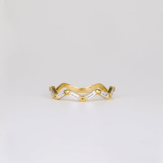 0.44 TCW Baguette Lab Grown Diamond Zig Zag Wedding Band