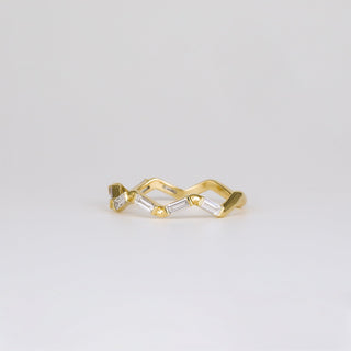 0.44 TCW Baguette Lab Grown Diamond Zig Zag Wedding Band