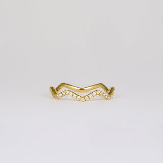 0.44 TCW Round Lab Grown Diamond Zig Zag Wedding Band