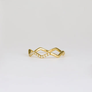 0.44 TCW Round Lab Grown Diamond Zig Zag Wedding Band