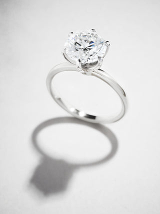Solitaire Ring with 3.0 CT Round Cut Moissanite - violetjewels