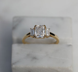 1.18 CT Radiant 3 Stones CVD E/VS1 Diamond Engagement Ring - violetjewels