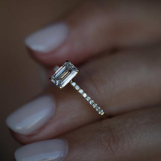 0.90 CT Emerald Solitaire CVD F/VVS2 Diamond Engagement Ring - violetjewels
