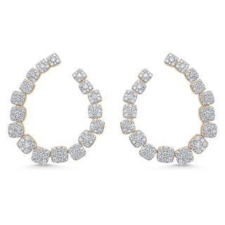 3.81 TCW Round Moissanite Diamond Hoop Earrings - violetjewels