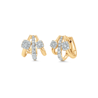 0.75 TCW Round Moissanite Diamond Ear Cuff Earrings - violetjewels