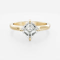 Asscher Diamond Horizontal East West Cathedral Solitaire Engagement Ring