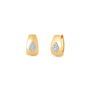 0.14 TCW Round Moissanite Diamond Huggie Earrings - violetjewels