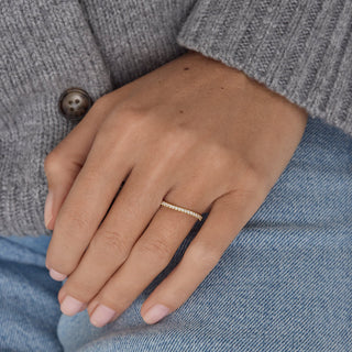 0.30 TCW Round CVD Lab Grown Diamond Unique Wedding Band