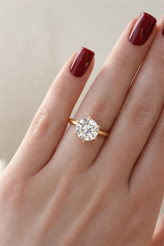 1.0- 3.50 CT Round Lab Grown Diamond Solitaire Style Engagement Ring