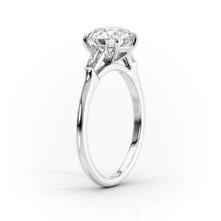 1.50 CT-3.50 CT Oval F/VS1 CVD Diamond Three Stone Engagement Ring - violetjewels