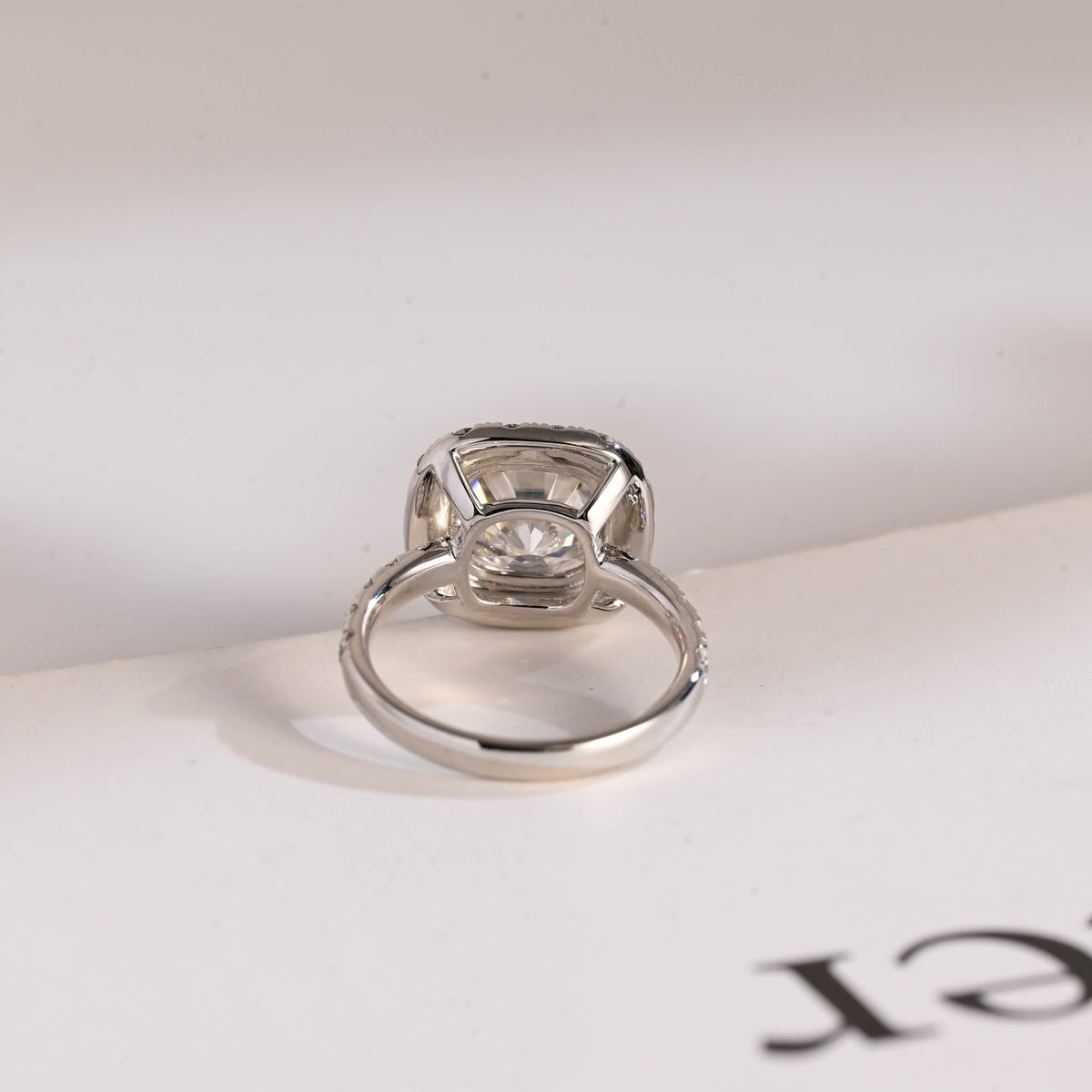 Cushion Diamond Crown Halo Pavé Engagement Ring