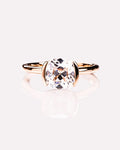 Cushion Diamond East West Half Bezel Engagement Ring