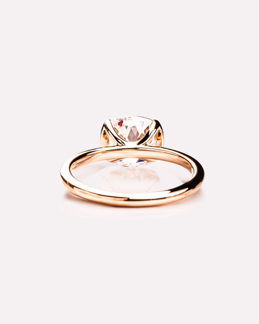 Cushion Diamond East West Half Bezel Engagement Ring