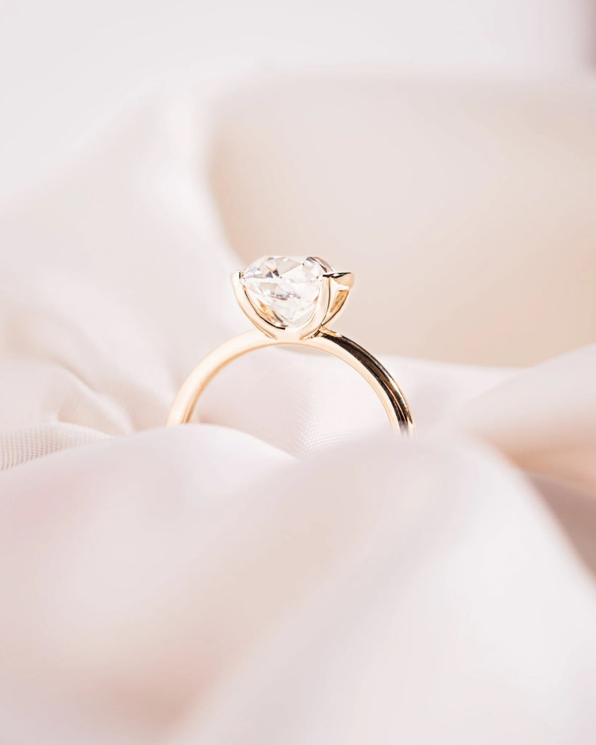 Cushion Diamond East West Half Bezel Engagement Ring