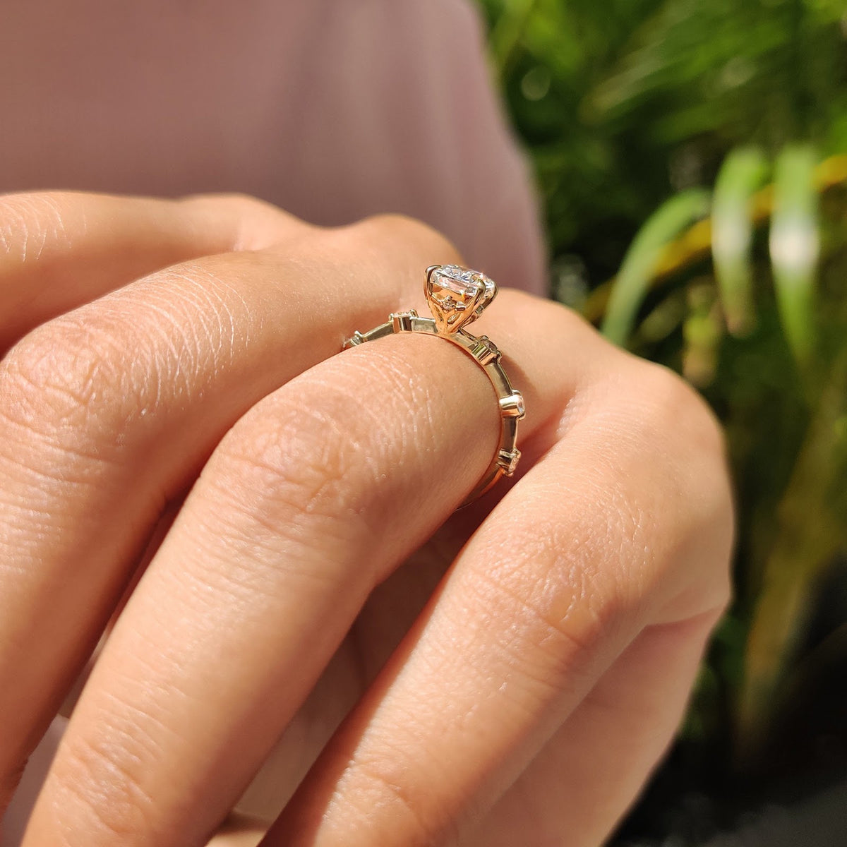 Cushion Diamond Elegant Pavé Engagement Ring