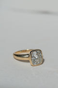 Cushion Diamond Gleam Bezel Chunky Engagement Ring