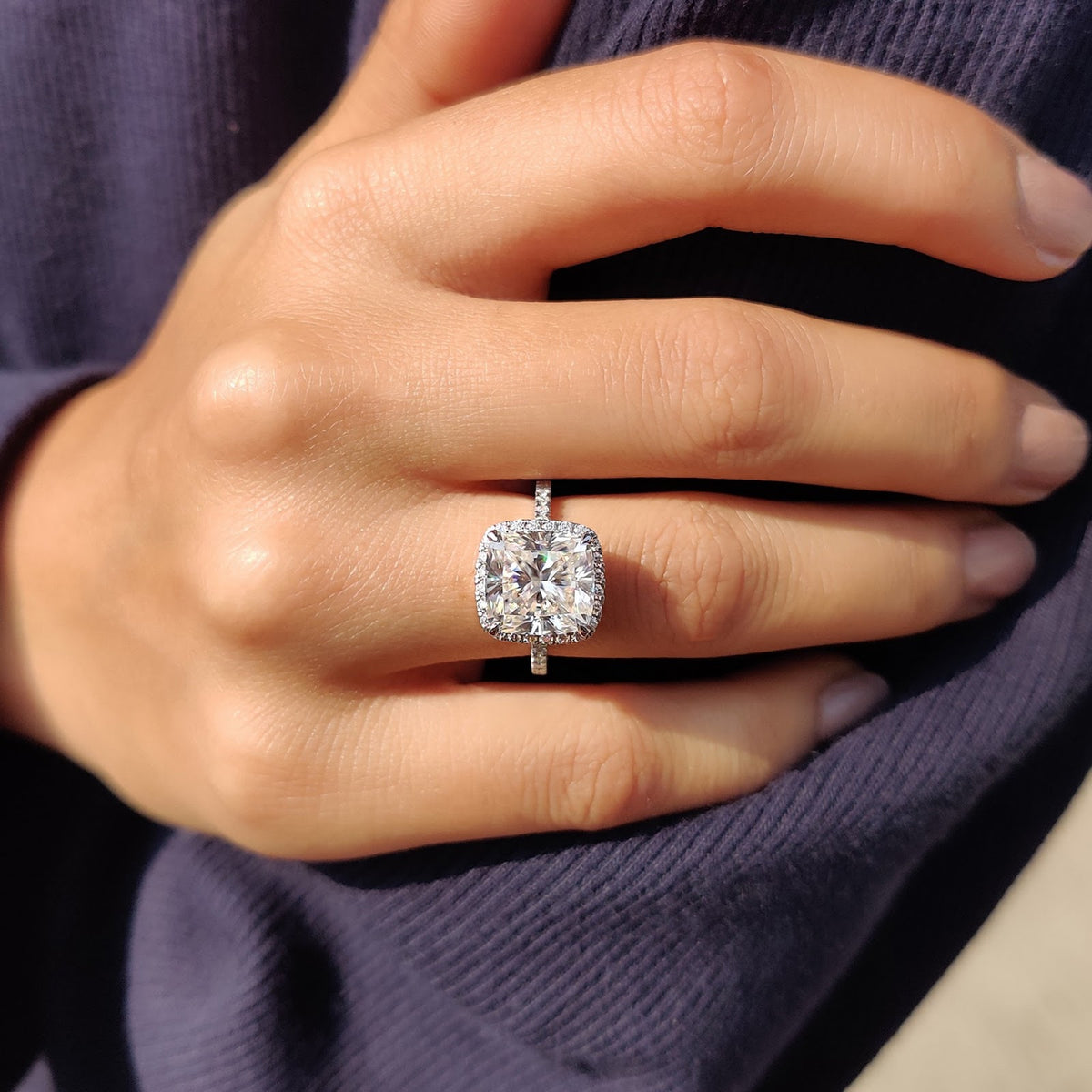 Cushion Diamond Illume Halo Pavé Engagement Ring