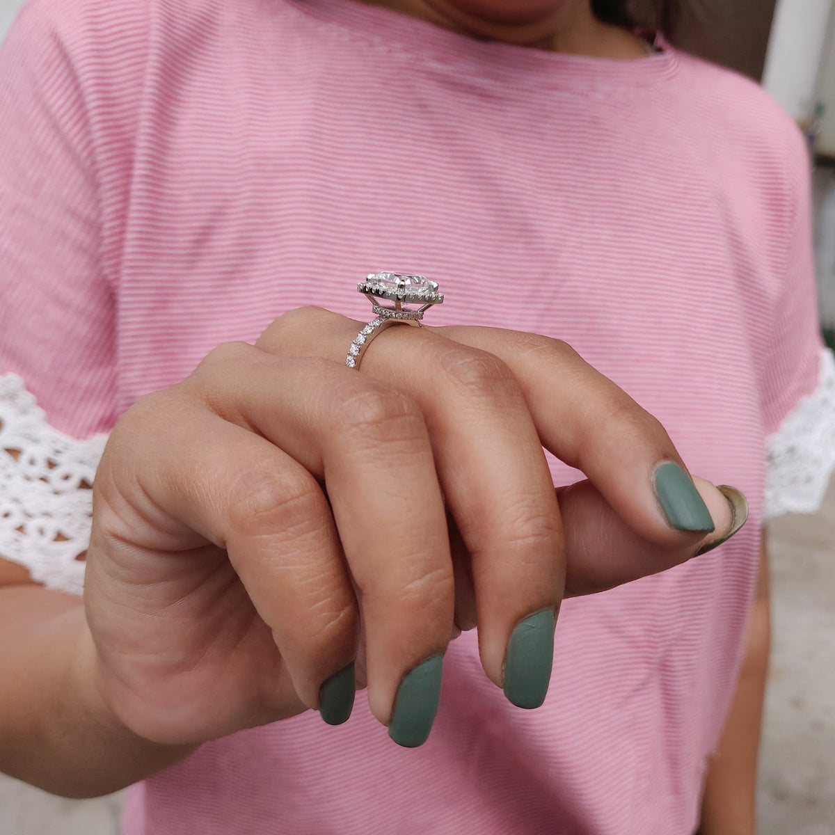 Cushion Diamond Illume Hidden Halo With Halo Pavé Engagement Ring