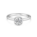 Cushion Diamond Minimal Bezel Solitaire Engagement Ring