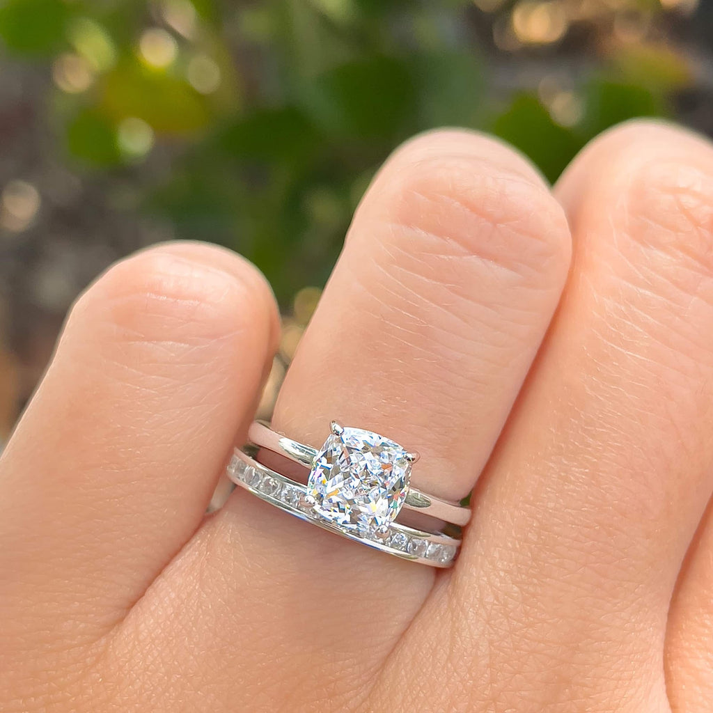 Cushion Diamond Simple Classic Solitaire Engagement Ring