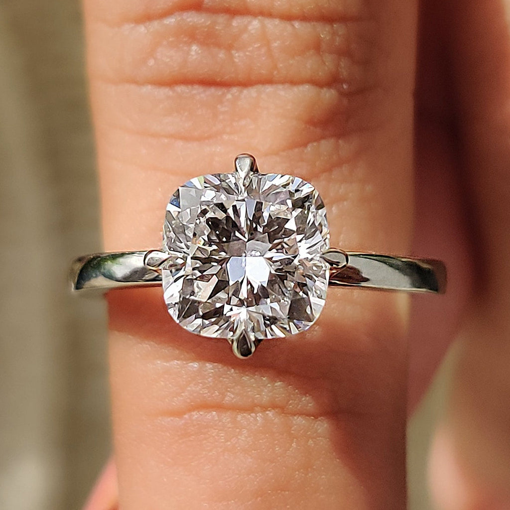 Cushion Diamond Timeless Solitaire Engagement Ring
