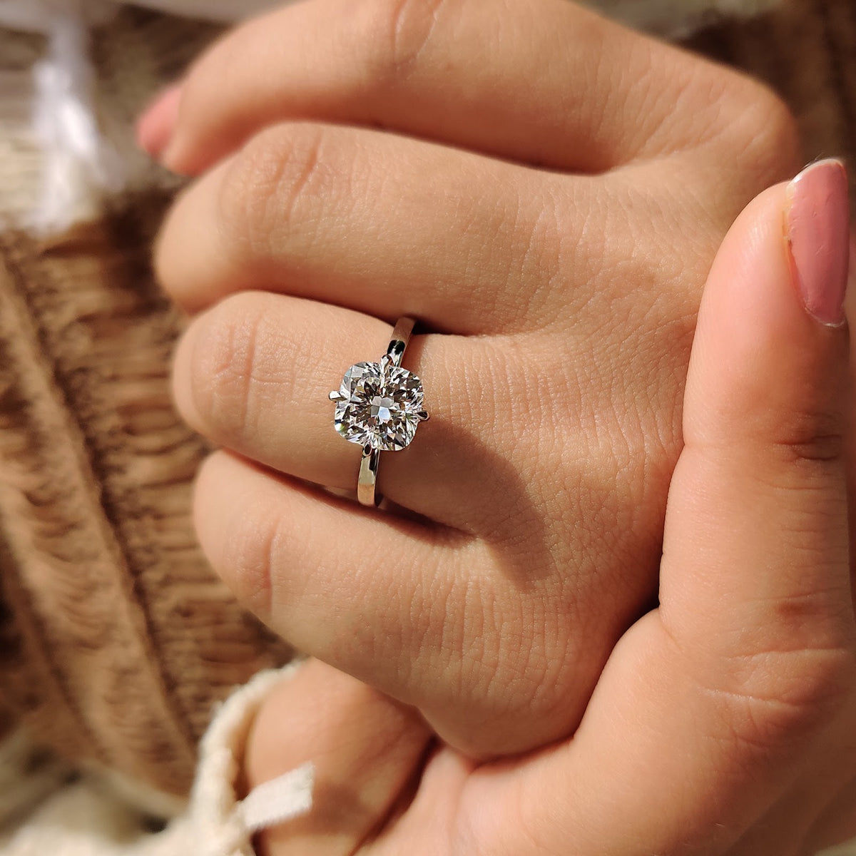 Cushion Diamond Timeless Solitaire Engagement Ring
