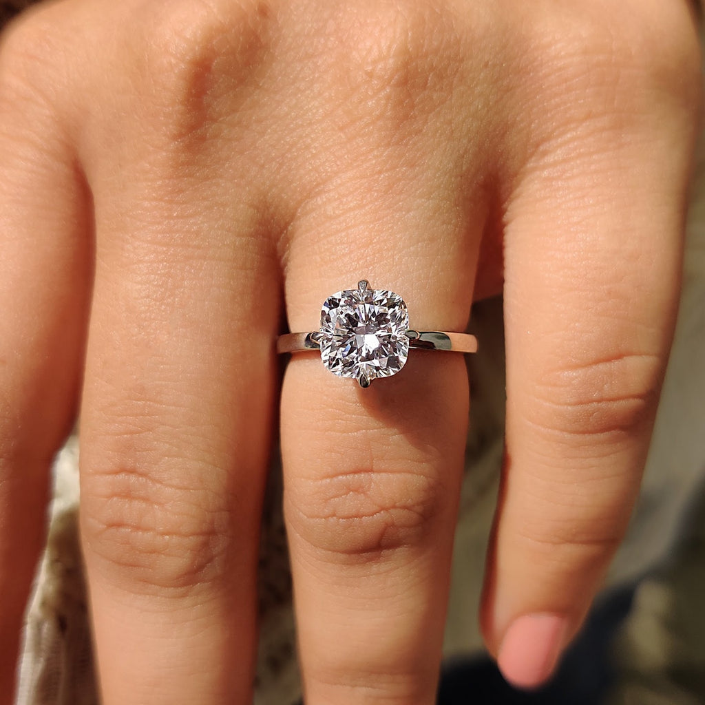 Cushion Diamond Timeless Solitaire Engagement Ring