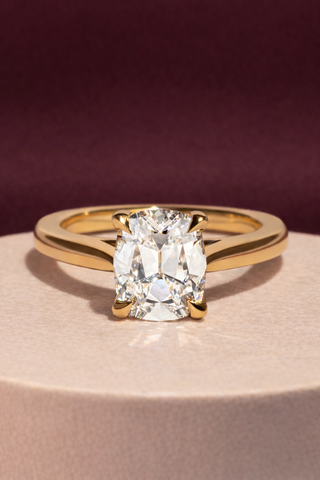 1.0-3.50 CT Cushion Lab Grown Diamond Solitaire Engagement Ring