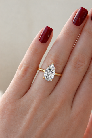 1.0-3.0 CT Pear Lab Grown Diamond Solitaire Engagement Ring