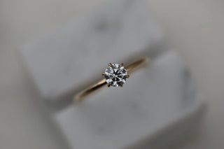 0.50 CT Round Solitaire CVD G/VVS2 Diamond Engagement Ring - violetjewels